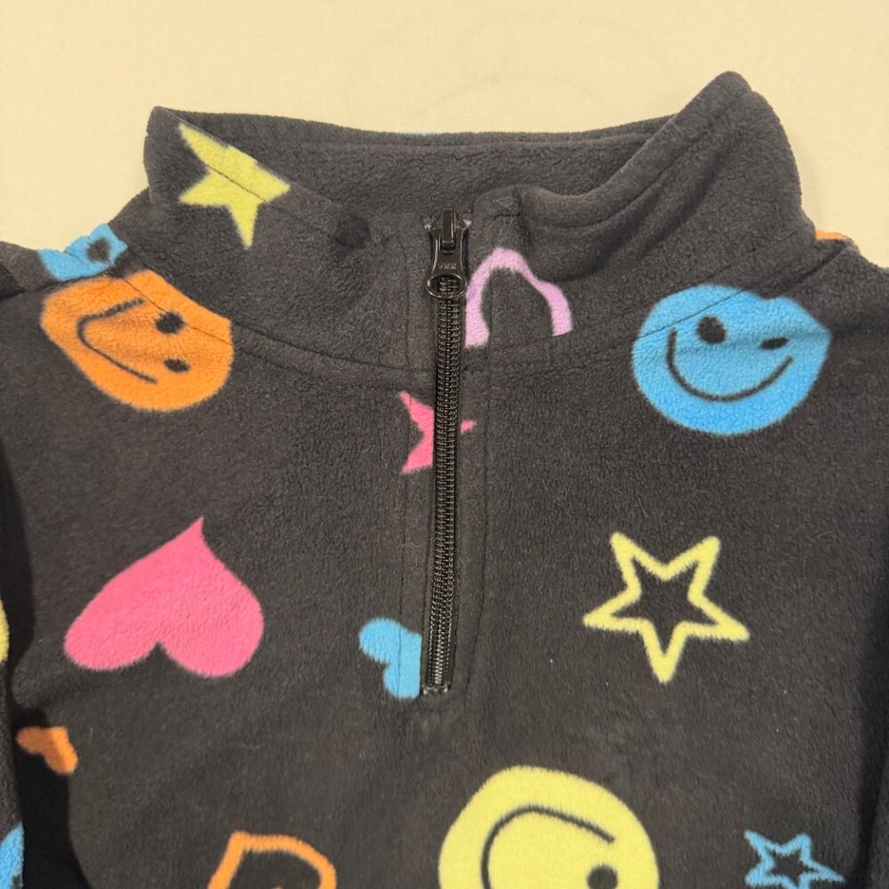 Childrens Place 10/12 Fleece Smiley Graphic Pullover - Picture 3 of 8